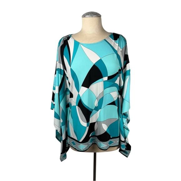 Michael Kors Tops - Michael Kors Womens Geometric Off Shoulder Top Size M Scoop‎ Neck Stretch
